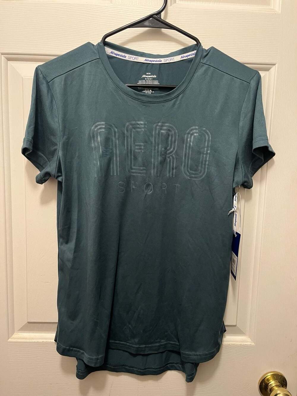 Aeropostale SPORT Teal Short Sleeve Graphic Active Tee